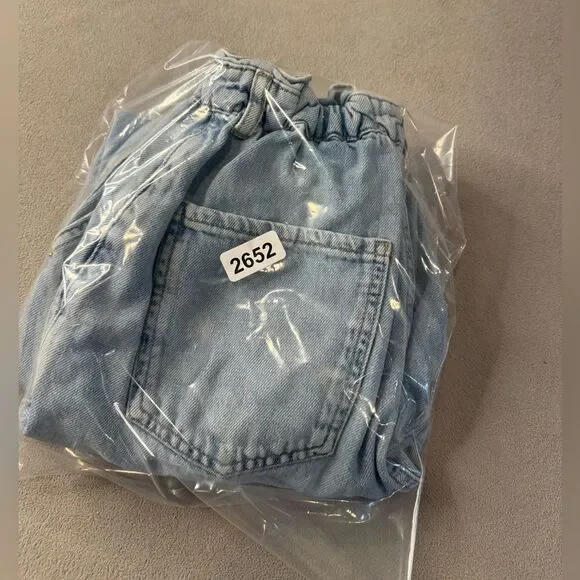 Zara Size 4 Baggy Paperbag Light Wash Jeans Denim Essential Grunge Casual Street - Picture 16 of 16